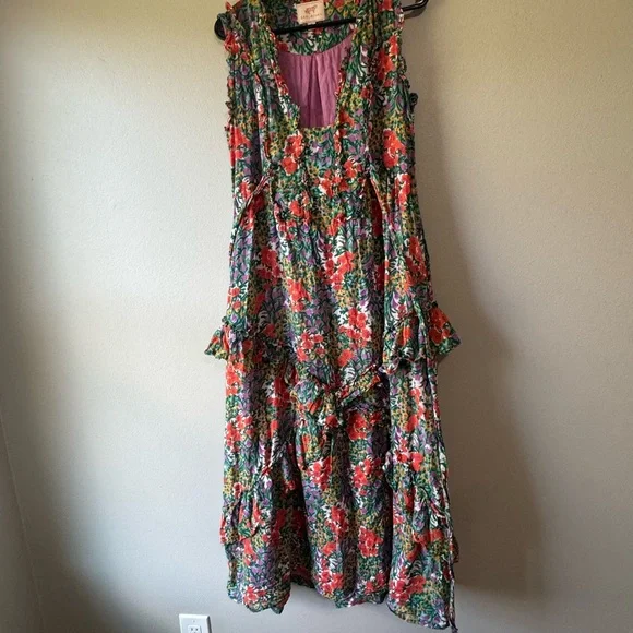 Banjanan Floral Maxi Dress - Blue, Red, Green - Picture 2 of 6